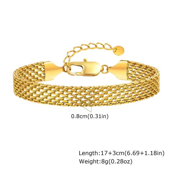 Durable Gold Mesh Chain Bracelet Non Tarnish Design - Image 2