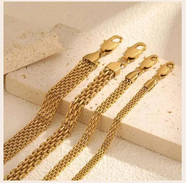 Durable Gold Mesh Chain Bracelet Non Tarnish Design - Image 4