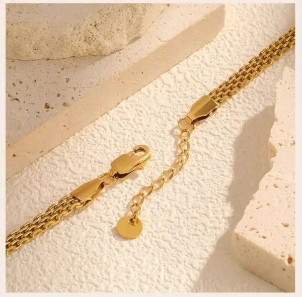 Durable Gold Mesh Chain Bracelet Non Tarnish Design - Image 6