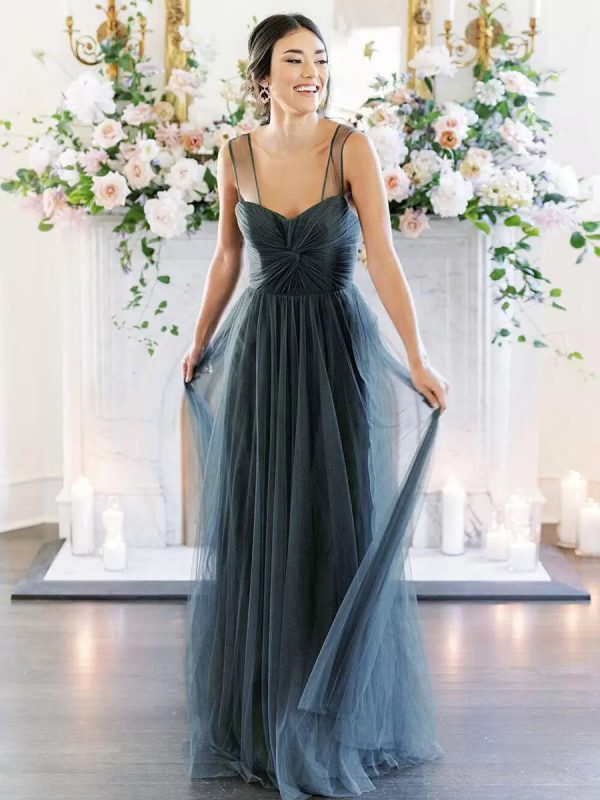 Elegant A-Line Sweetheart Neck Sleeveless Floor-Length Single Thread Bridesmaid Dresses - Image 5