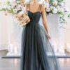 Elegant A-Line Sweetheart Neck Sleeveless Floor-Length Single Thread Bridesmaid Dresses - Image 6