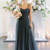 Elegant A-Line Sweetheart Neck Sleeveless Floor-Length Single Thread Bridesmaid Dresses