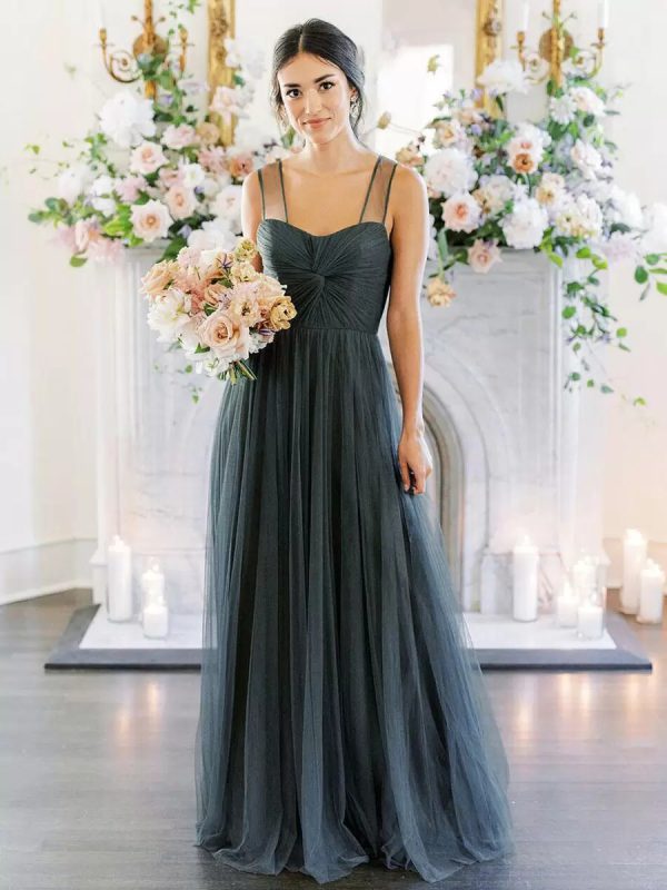 Elegant A-Line Sweetheart Neck Sleeveless Floor-Length Single Thread Bridesmaid Dresses