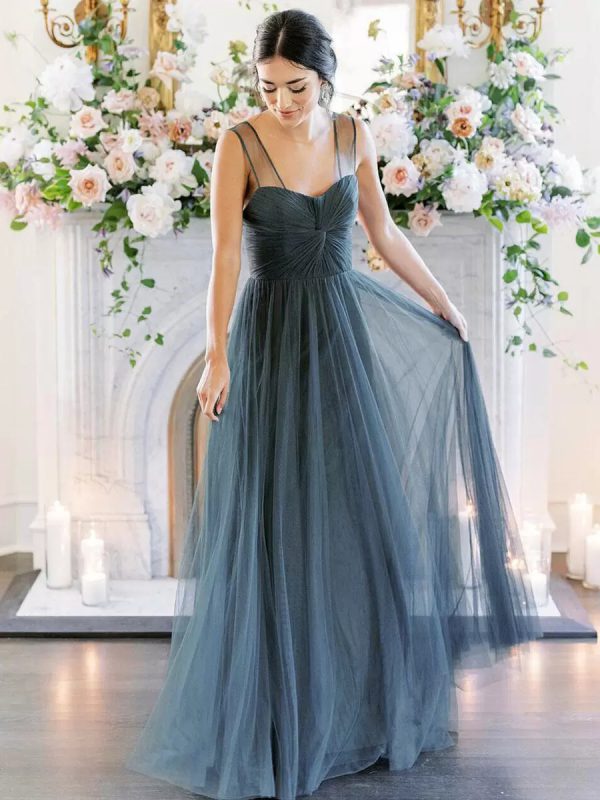 Elegant A-Line Sweetheart Neck Sleeveless Floor-Length Single Thread Bridesmaid Dresses - Image 7