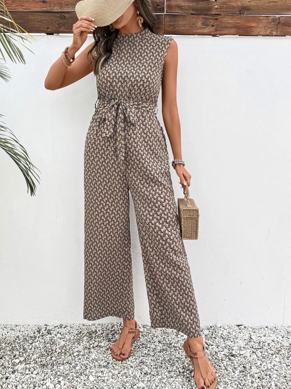 Elegant And Stylish Commuting High-waisted sleeveless Jumpsuits