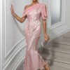 Elegant Chiffon Sequins Backless Long Maxi Dresses - Image 5