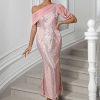 Elegant Chiffon Sequins Backless Long Maxi Dresses - Image 6
