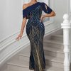 Elegant Chiffon Sequins Backless Long Maxi Dresses - Image 7