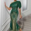 Elegant Chiffon Sequins Backless Long Maxi Dresses - Image 9
