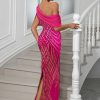 Elegant Chiffon Sequins Backless Long Maxi Dresses - Image 2