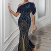 Elegant Chiffon Sequins Backless Long Maxi Dresses - Image 11