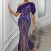 Elegant Chiffon Sequins Backless Long Maxi Dresses - Image 13