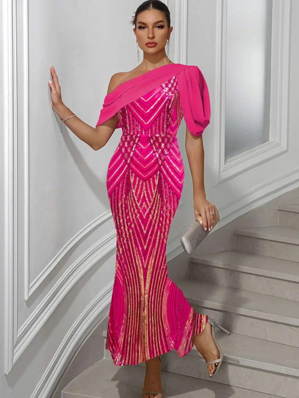 Elegant Chiffon Sequins Backless Long Maxi Dresses - Image 15