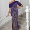 Elegant Chiffon Sequins Backless Long Maxi Dresses - Image 16