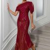 Elegant Chiffon Sequins Backless Long Maxi Dresses