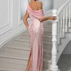 Elegant Chiffon Sequins Backless Long Maxi Dresses - Image 4