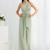 Elegant Floor-Length Zipper Chiffon Material Formal Gowns Jumpsuit