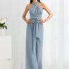Elegant Floor-Length Zipper Chiffon Material Formal Gowns Jumpsuit - Image 6