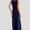 Elegant Knitted O Neck Sleeveless Single Breasted Fake Pockets Bodycon Dress - Image 7