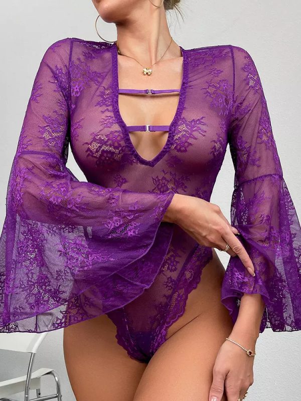 Elegant Lace Trim Sexy Jumpsuit Look - Image 3