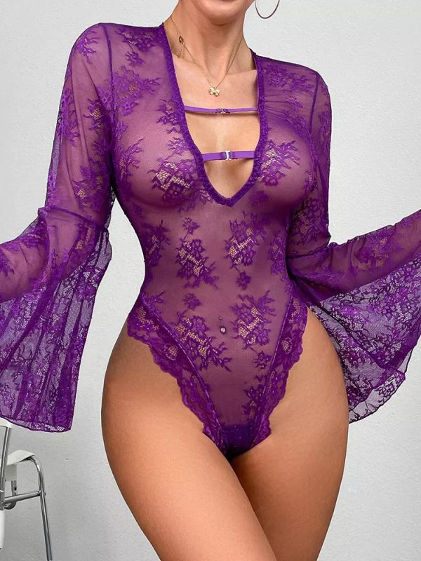 Elegant Lace Trim Sexy Jumpsuit Look - Image 5