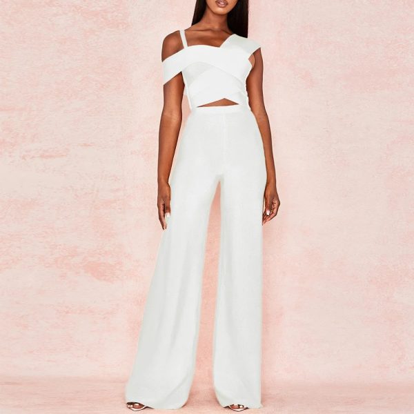 Elegant One Shoulder High Quality Two Piece Rompers Sets - Image 6