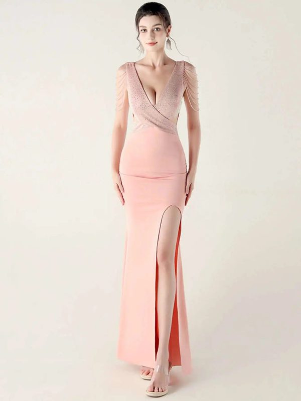 Elegant Rhinestone Backless Wedding Prom Dresses - Image 21