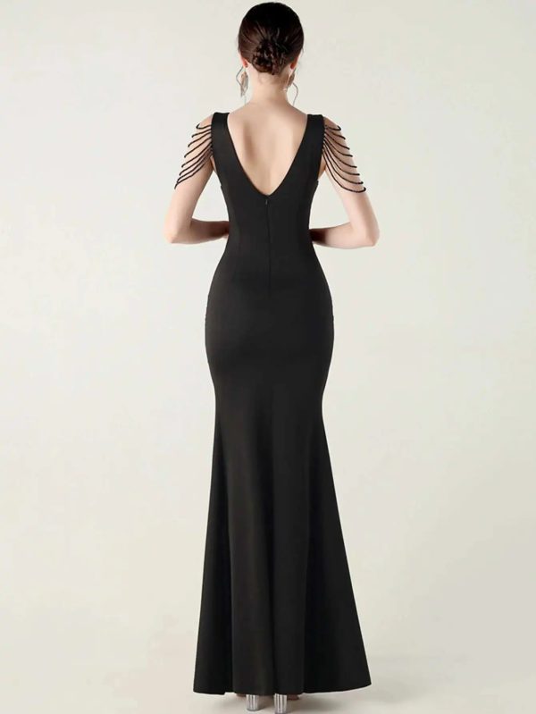 Elegant Rhinestone Backless Wedding Prom Dresses - Image 13