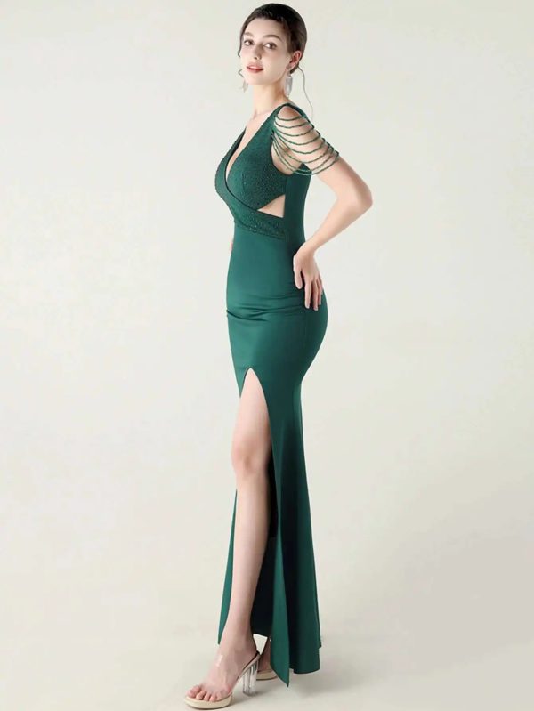 Elegant Rhinestone Backless Wedding Prom Dresses - Image 25