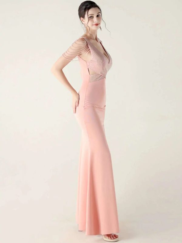 Elegant Rhinestone Backless Wedding Prom Dresses - Image 19