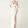 Elegant Rhinestone Backless Wedding Prom Dresses - Image 17