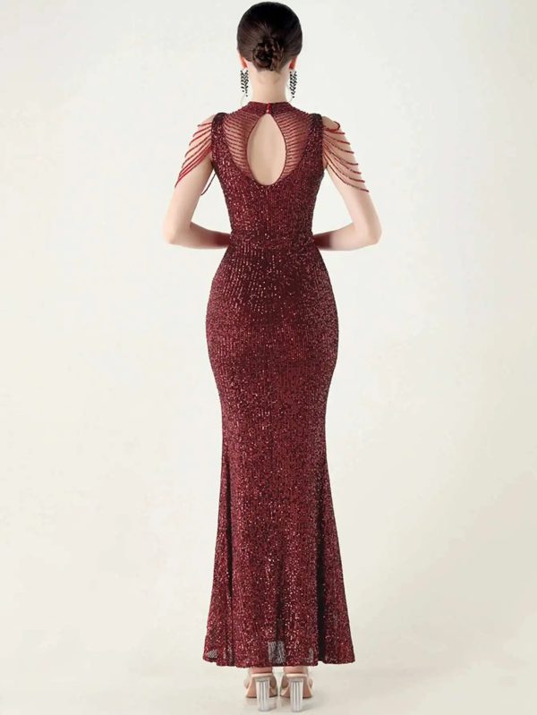 Elegant Rhinestone Sequin Long Dresses - Image 13