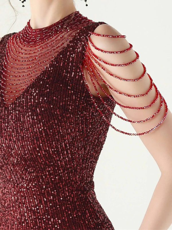 Elegant Rhinestone Sequin Long Dresses - Image 14