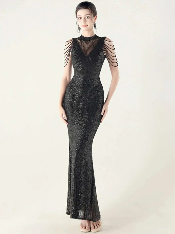 Elegant Rhinestone Sequin Long Dresses - Image 15