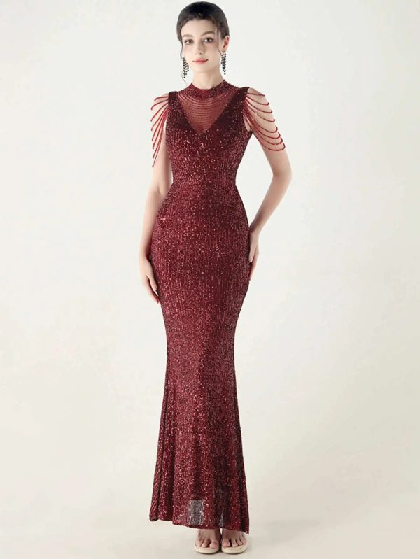 Elegant Rhinestone Sequin Long Dresses - Image 17