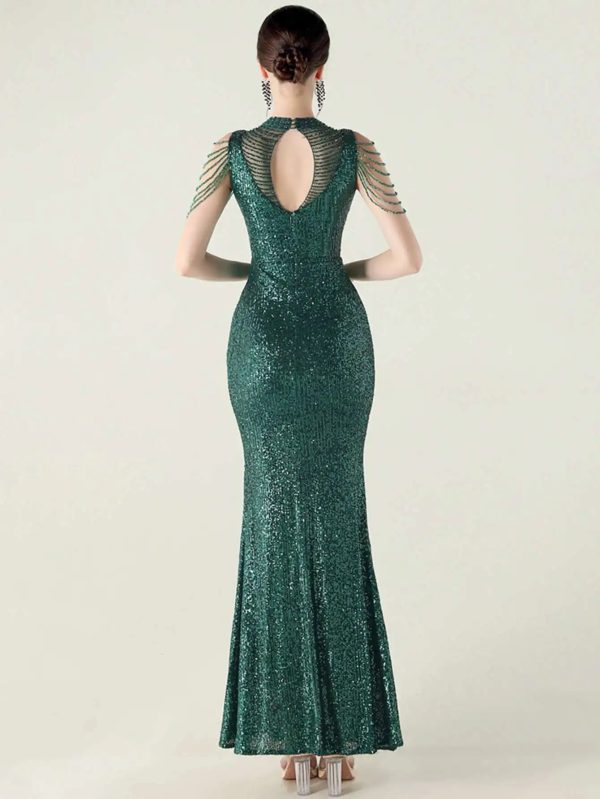 Elegant Rhinestone Sequin Long Dresses - Image 3