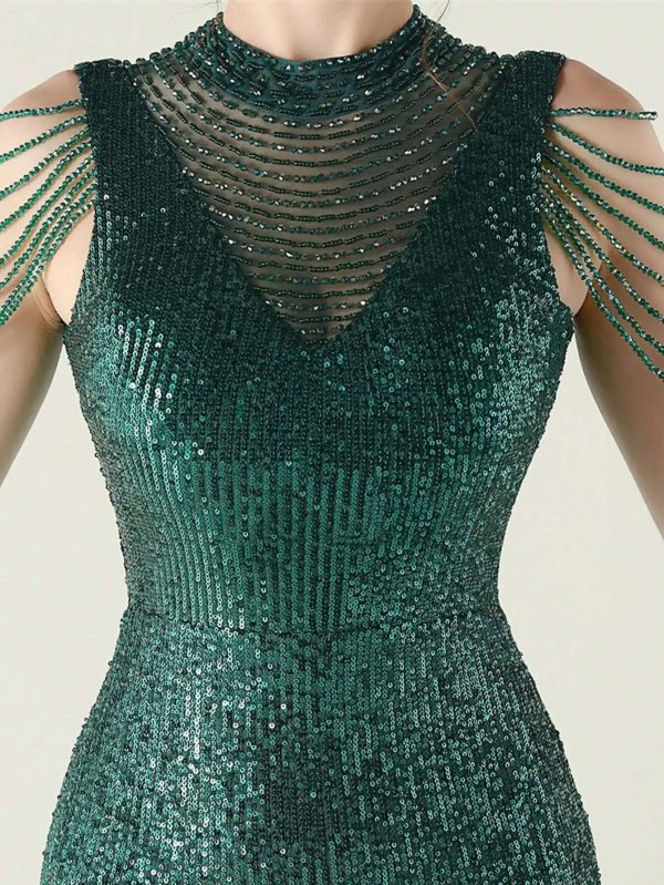 Elegant Rhinestone Sequin Long Dresses - Image 24