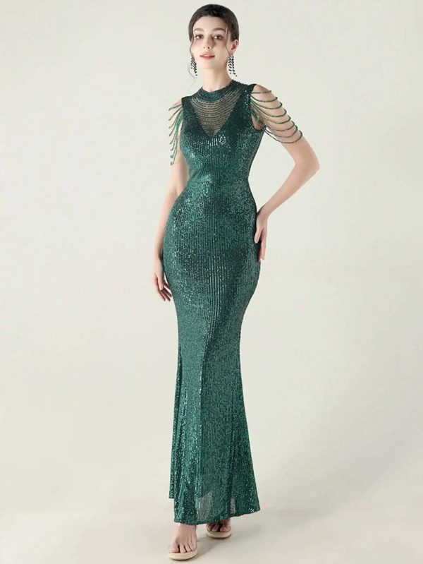 Elegant Rhinestone Sequin Long Dresses - Image 25