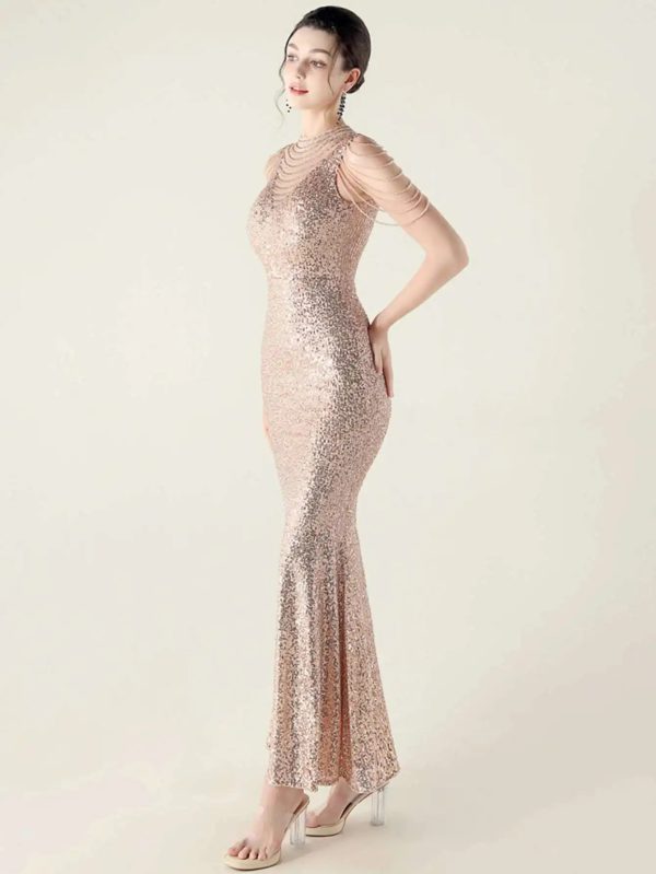 Elegant Rhinestone Sequin Long Dresses - Image 4