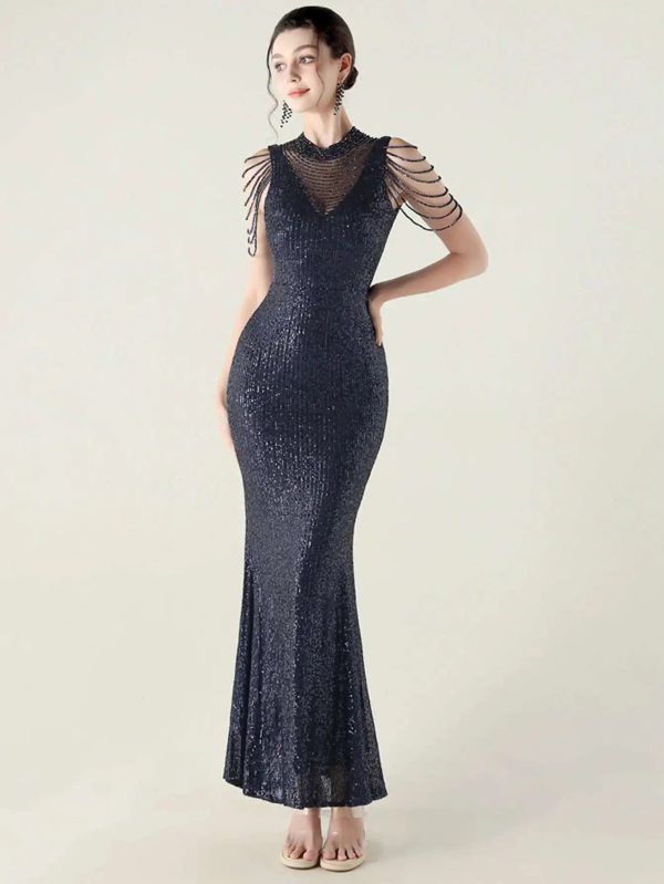 Elegant Rhinestone Sequin Long Dresses - Image 5
