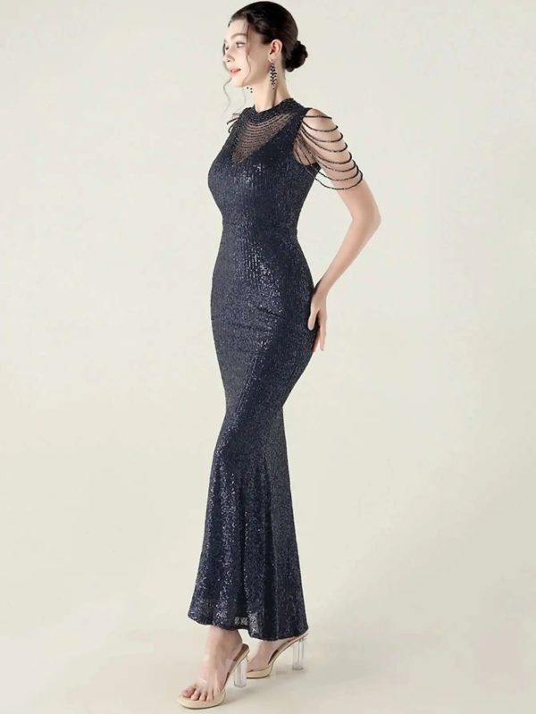 Elegant Rhinestone Sequin Long Dresses - Image 6
