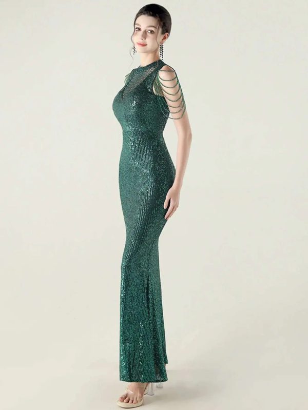 Elegant Rhinestone Sequin Long Dresses - Image 8