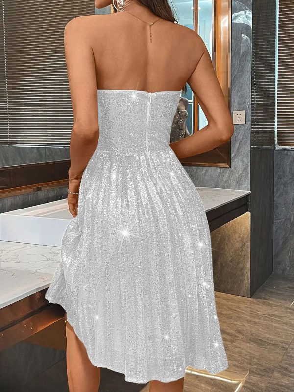 Elegant Sequin Backless Prom Party Dresses - Image 16