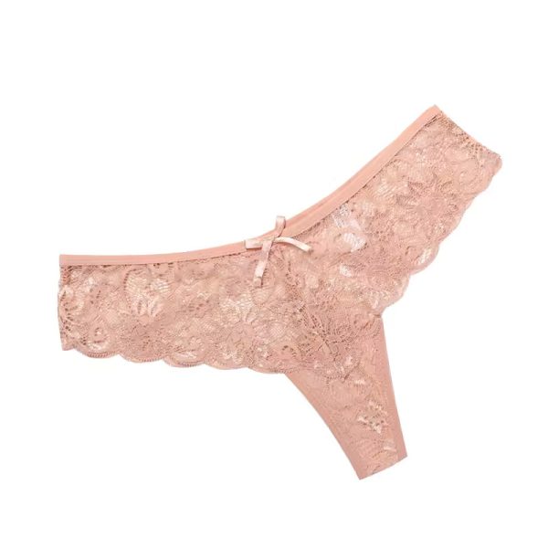 Fancy Lace Hollow Out Transparent Low Waist Breathable Panties - Image 2