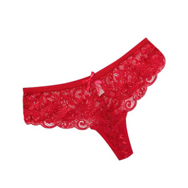 Fancy Lace Hollow Out Transparent Low Waist Breathable Panties - Image 5