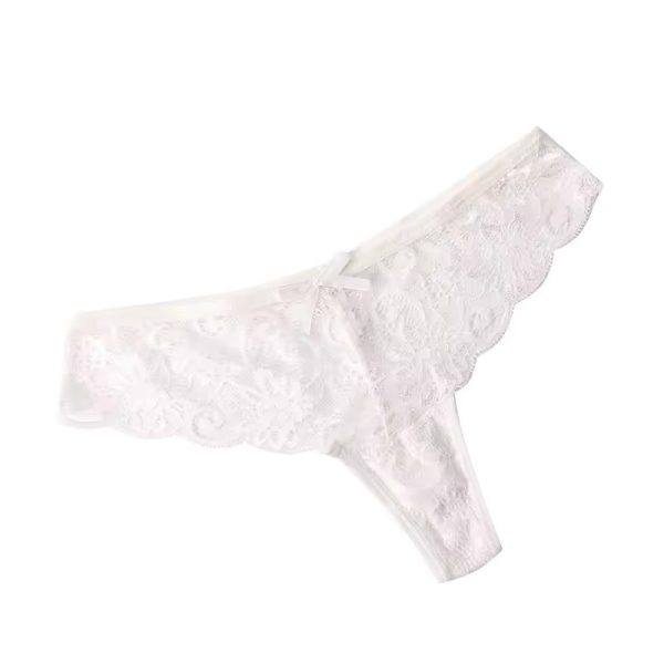 Fancy Lace Hollow Out Transparent Low Waist Breathable Panties - Image 4