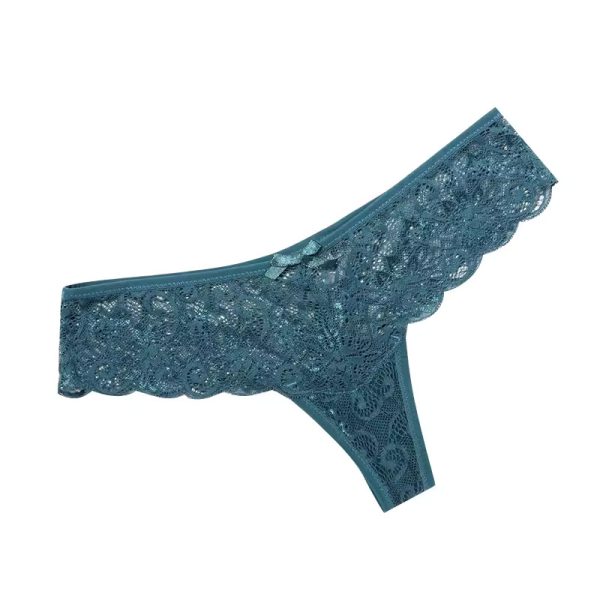 Fancy Lace Hollow Out Transparent Low Waist Breathable Panties - Image 3