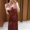 Hollow Out Ruffle Edge Crochet Knit High End Dress - Image 3