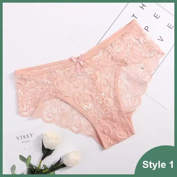 Hollow Out Transparent Low Waist Fancy Lace  Breathable Panties - Image 2