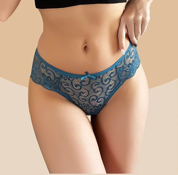 Hollow Out Transparent Low Waist Fancy Lace  Breathable Panties